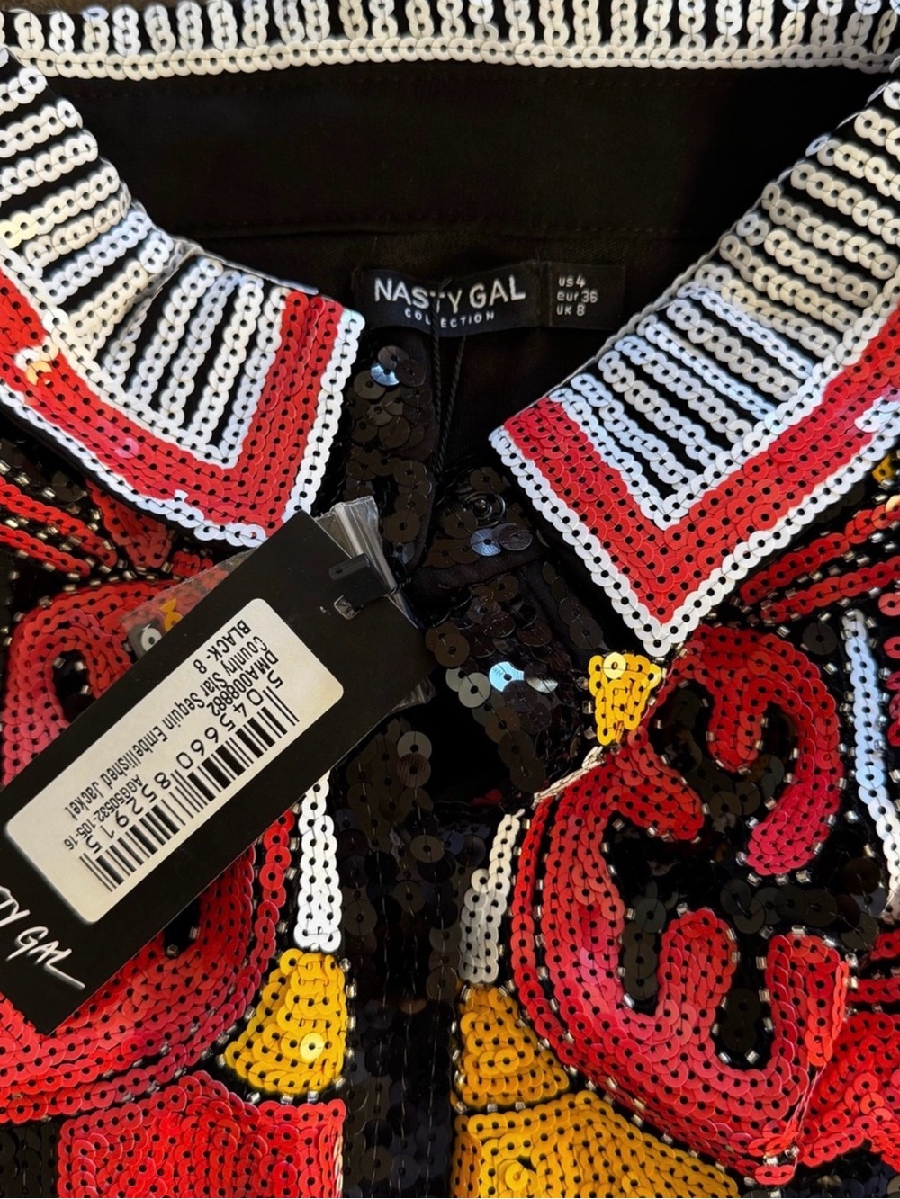 Nasty Gal Country Star Sequin Embellished Blouse Jacket Dress US4 - Picture 6 of 12